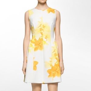 Yellow Floral Calvin Klein Dress